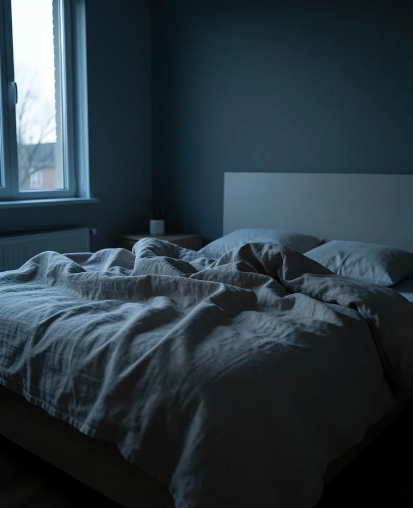 Chambre au lever de l'aube avec draps en lin
