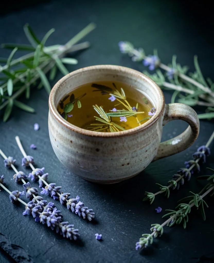 Tasse d'infusion traditionnelle avec herbes